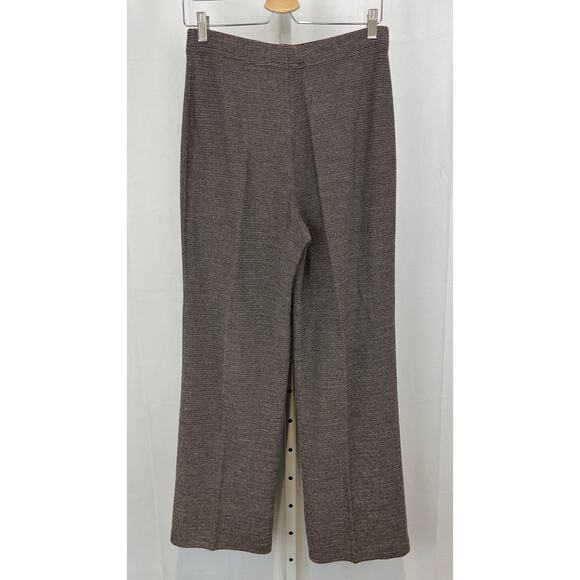 ST. JOHN Collection Marie Gray Striped Knit Pants Pull On Brown Black Size 10 - Picture 2 of 9